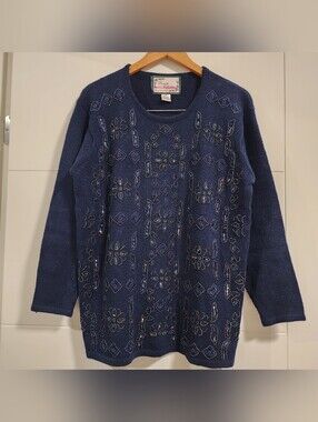 Vintage Carolina Colours Ramie Cotton Blend Knit Longsleeve Sweater